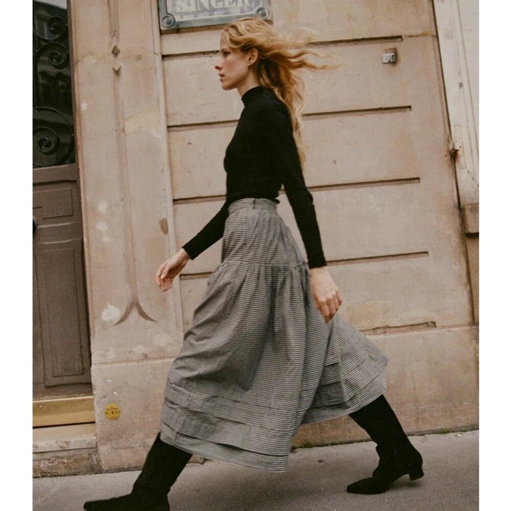 Doen Sebastiane Gingham Maxi Skirt XS - Picture 2 of 10